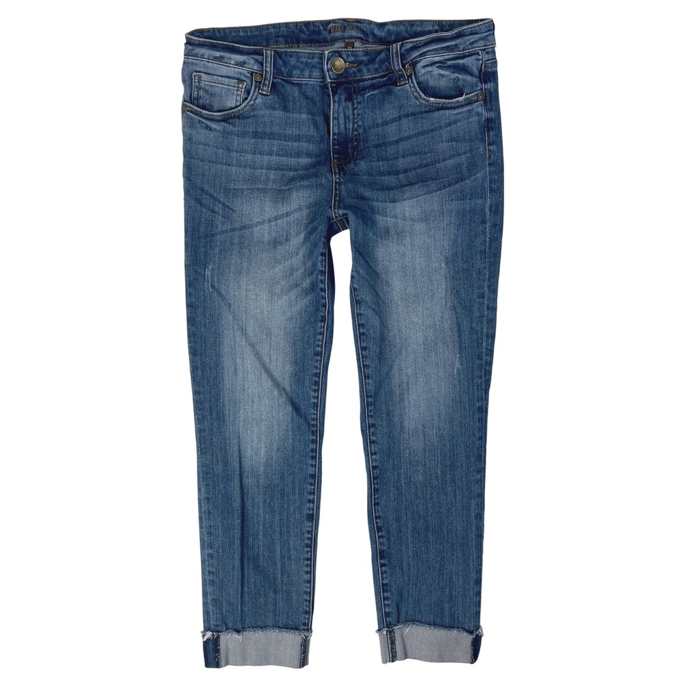 KUT from the Kloth Reese Ankle Straight Jeans 10 90s Minimalist 31 Retro Cuffed